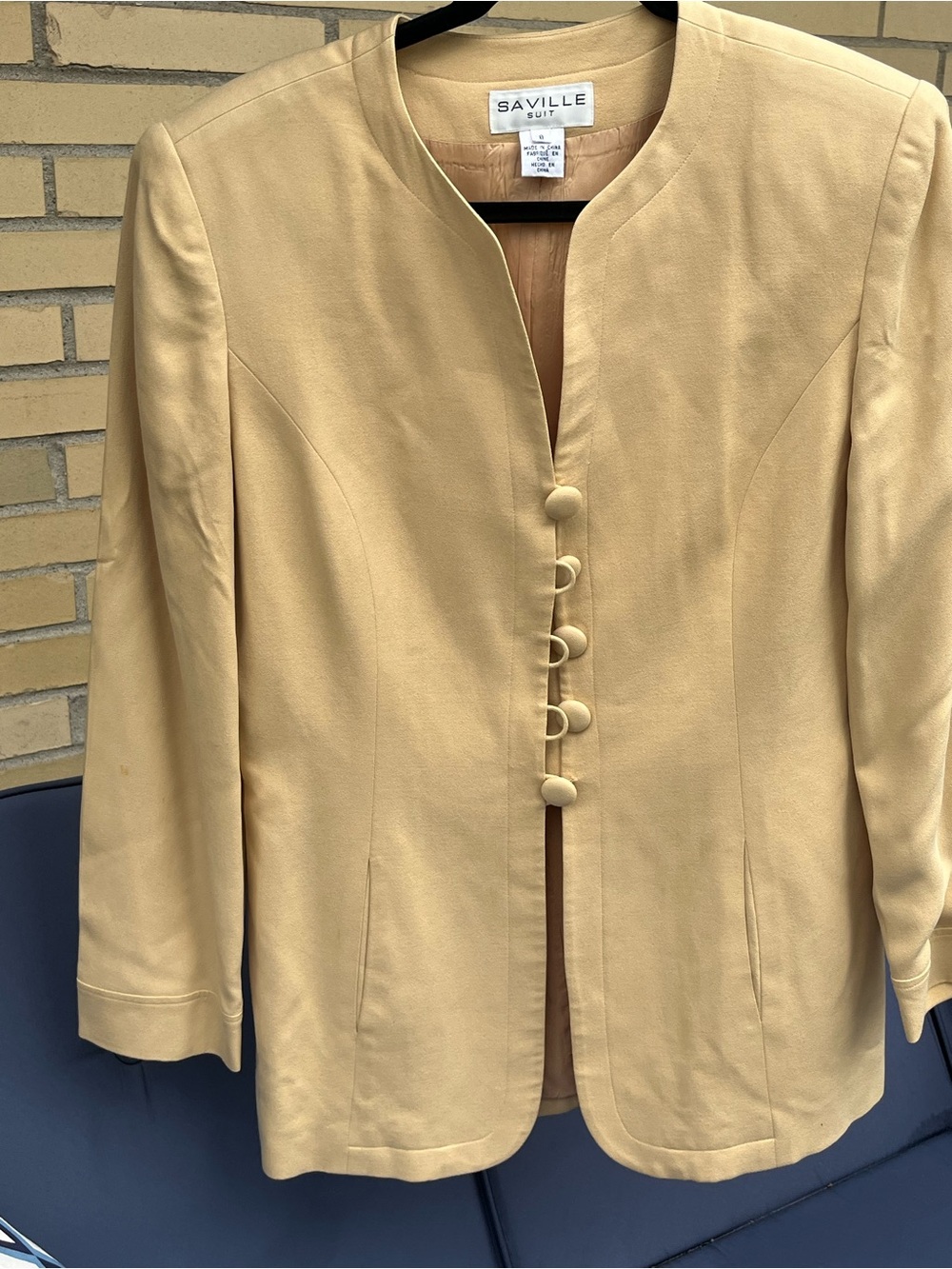 100% silk Women’s Cream Button-Front Jacket